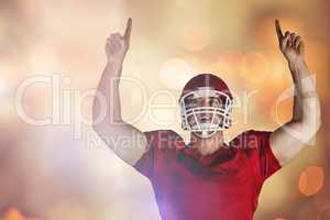 Composite image of american football player cheering