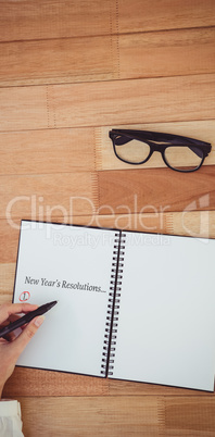 Composite image of new years resolution list