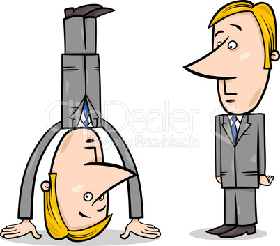 businessman upside down