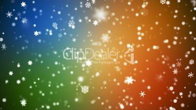 Broadcast Snow Flakes, Multi Color, Events, Loopable, HD