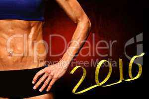 Composite image of female bodybuilder