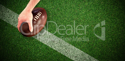 Composite image of a rugby player doing a touchdown