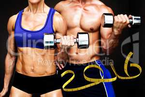 Composite image of bodybuilding couple