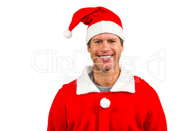 Happy man in santa costume