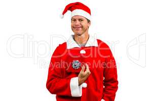Smiling man in santa costume
