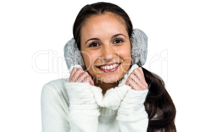 Attractive woman with earmuffs