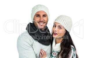 Smiling couple looking at camera