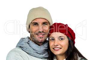 Smiling couple looking at camera