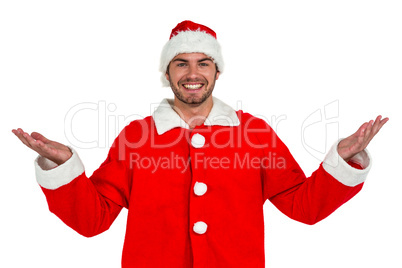 Happy man in santa costume