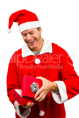 Smiling man in santa costume