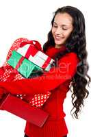 Smiling woman holding gifts