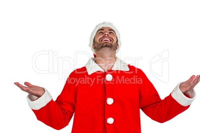 Happy man in santa costume