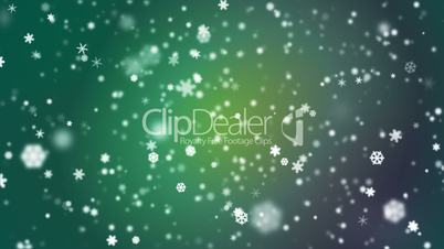 Broadcast Snow Flakes, Green, Events, Loopable, HD