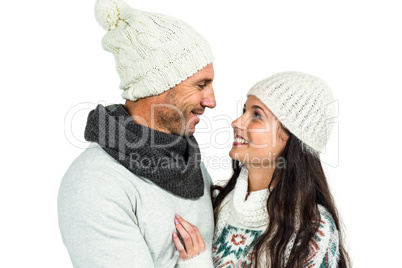 Smiling couple looking at each other