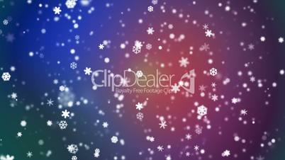 Broadcast Snow Flakes, Multi Color, Events, Loopable, HD