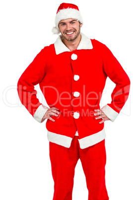 Happy man in santa costume