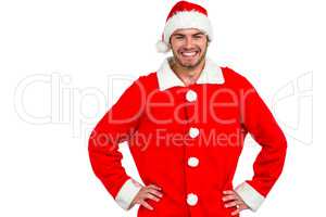 Happy man in santa costume