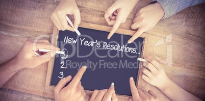 Composite image of new years resolution list