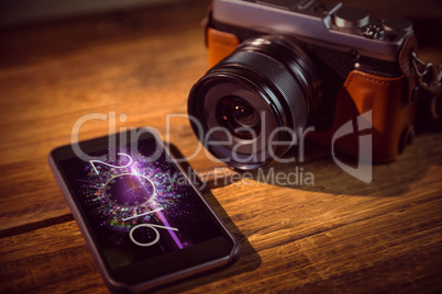 Composite image of smartphone and camera