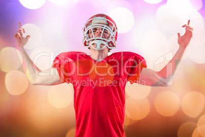 Composite image of a triumph of an american football player