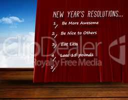 Composite image of catogory of new years resolution list on whit