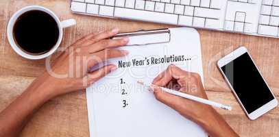 Composite image of new years resolution list