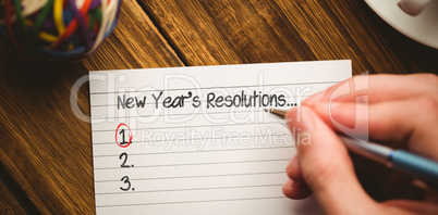 Composite image of new years resolution list