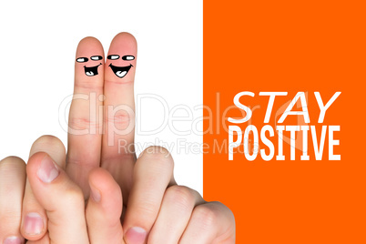 Composite image of hands pointing up