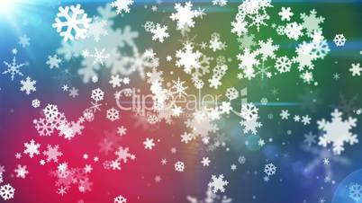 Broadcast Snow Flakes, Multi Color, Events, Loopable, HD