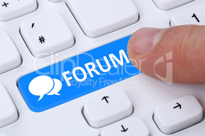 Forum Kommunikation Community Internet Blog Medien Button drück
