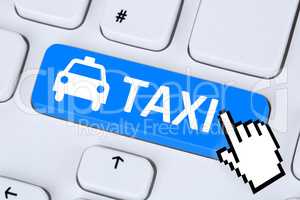 Taxi online buchen bestellen im Internet Computer Konzept