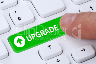 Upgrade upgraden Software Programm Symbol auf Computer Tastatur