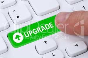 Upgrade upgraden Software Programm Symbol auf Computer Tastatur