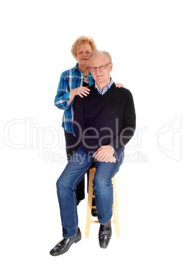 Middle age couple in portrait image.