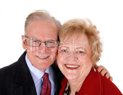 Lovely older couple in closeup.