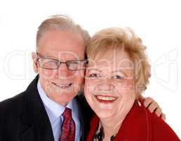 Lovely older couple in closeup.