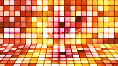 Broadcast Twinkling Hi-Tech Cubes Stage, Orange Golden, Abstract, Loopable, HD