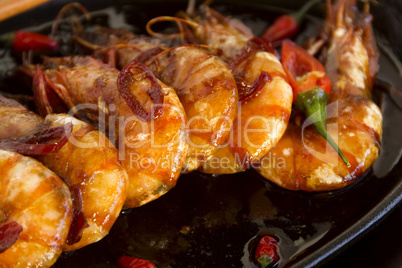 Sizzling Asian Prawns