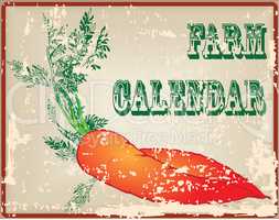 Vintage Card Farm Calendar