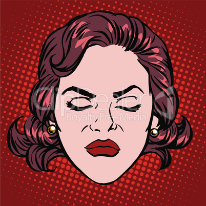 Retro Emoji anger rage woman face