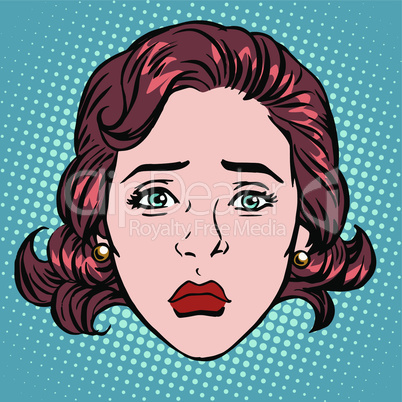 Retro Emoji sadness woman face