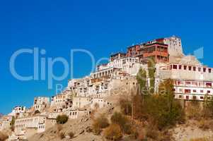 India Thikse Gompa with blue sky