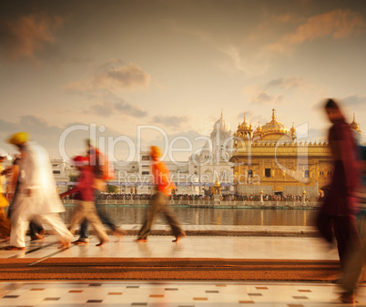 Sikh pilgrims in Golden Temple India