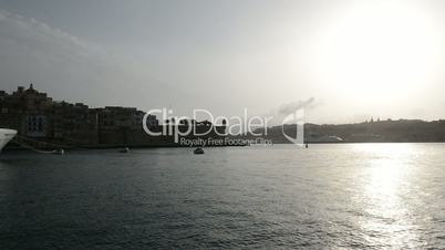 The panning of modern yachts in yacht marina , Birgu, Malta