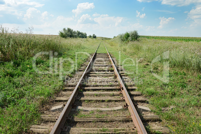 disused railway track on the field