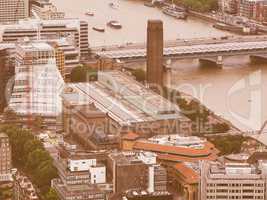 Retro looking Aerial view of London