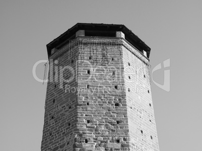 Black and white Torre Ottagonale Chivasso