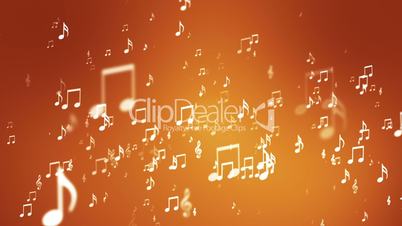 Broadcast Rising Music Notes, Golden Orange, Events, Loopable, HD