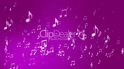 Broadcast Rising Music Notes, Magenta, Events, Loopable, HD