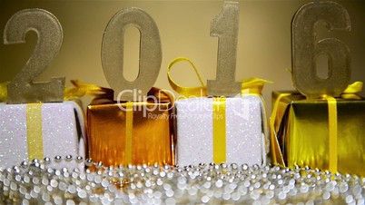 Christmas and New Year theme of the figures 2016 on gifts